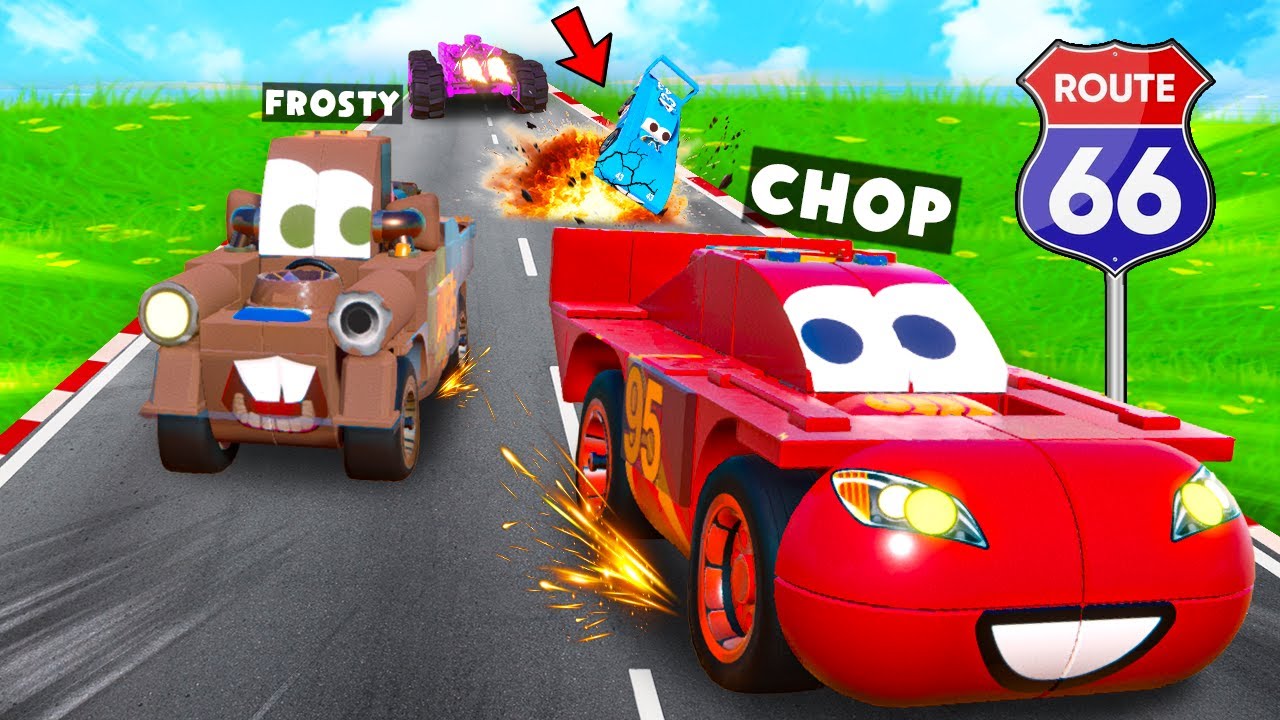 TRAILMAKERS CAN LIGHTING MCQUEEN DEFEAT KING IN RACE BATTLE