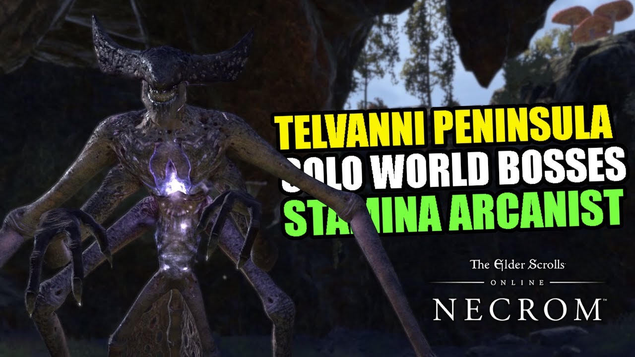 Elder Scrolls Online: Necrom - Telvanni Peninsula Solo World Bosses (One Bar Stamina Arcanist)