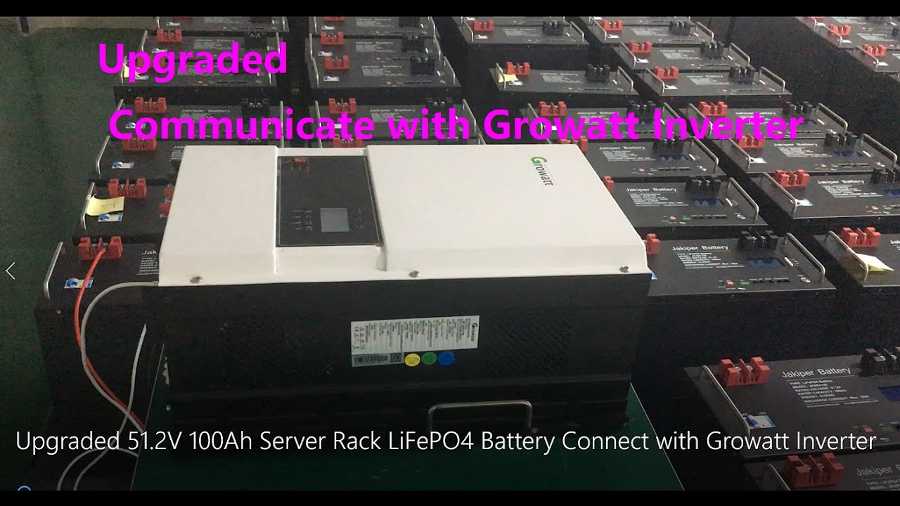 Upgraded Communicate with Growatt Inverter Jakiper 48V 100Ah Server Rack LiFePO4 Battery