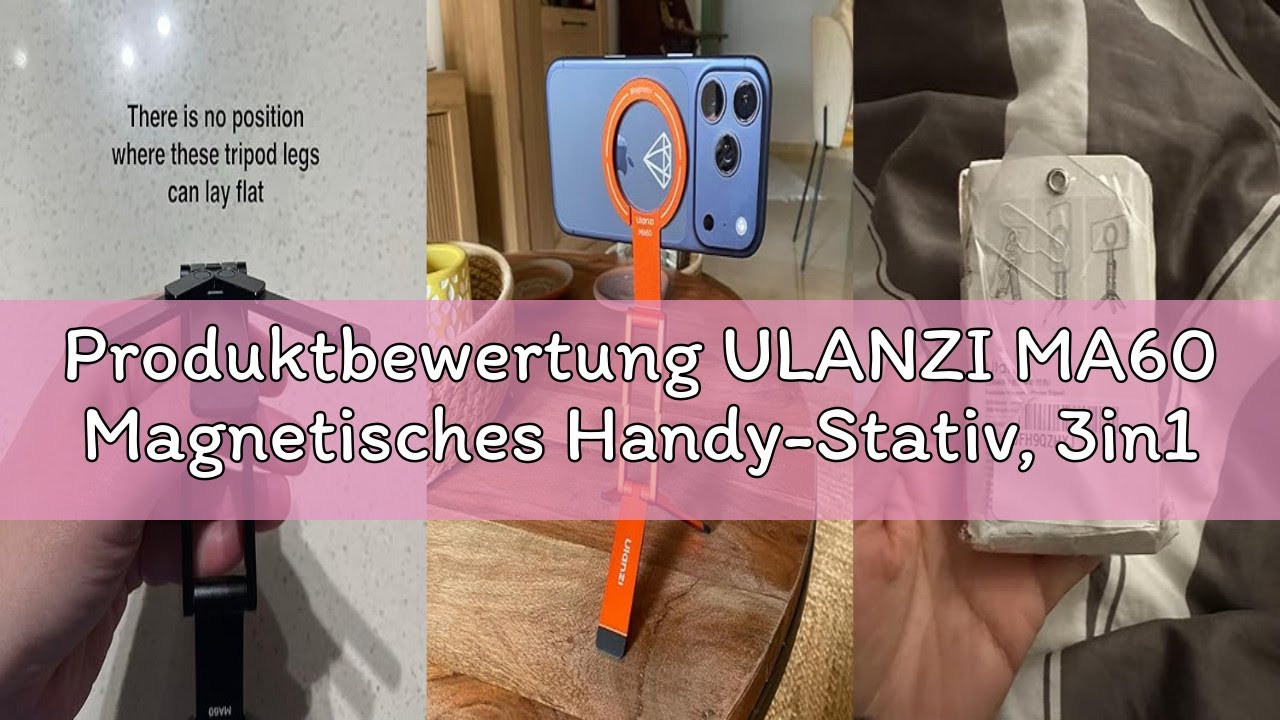 Produktbewertung ULANZI MA60 Magnetisches Handy-Stativ, 3in1 Aluminium Mini Selfie Stick, Faltbar Ta