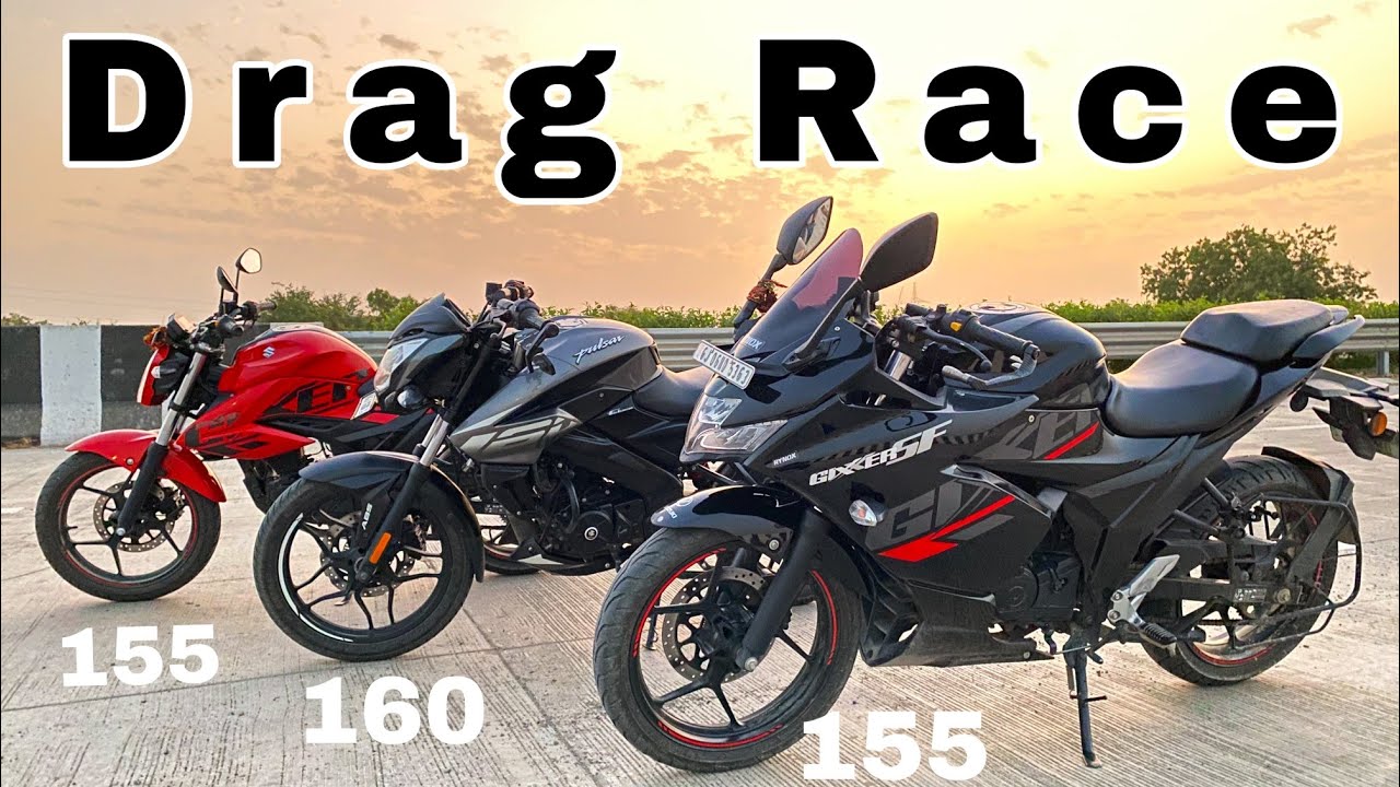 NS 160 vs Gixxer SF 155 vs Gixxer 155 | Drag Race | Akshay Gayakwad