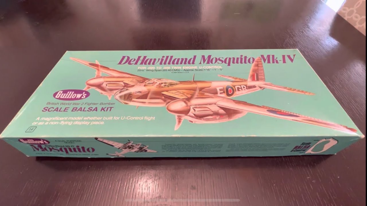Guillow's Dehavilland Mosquito unboxing