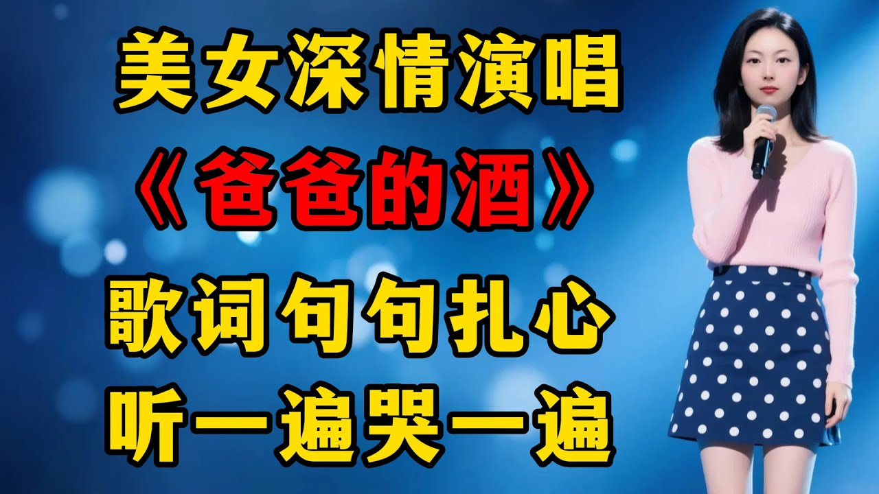 美女深情演唱《爸爸的酒》，歌词句句戳心，听一遍哭一遍！