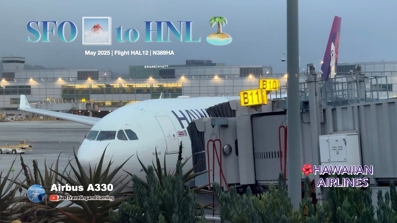 [4K] Journey to Paradise: 🌺 Hawaiian Airlines A330 | SFO to HNL 🏝️