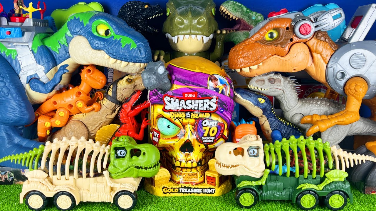 Jurassic World Unboxing Review Asmr Dinosaur T-rex Indominus Rex Spino ZURU Dino Island Giant Skull