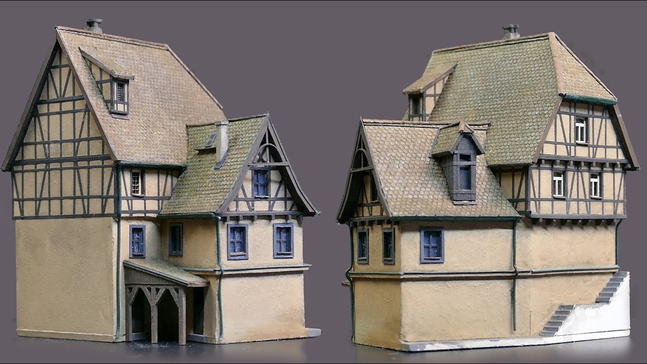 Miniature house for my model railroad diorama / Scale 1:160 / Scratch