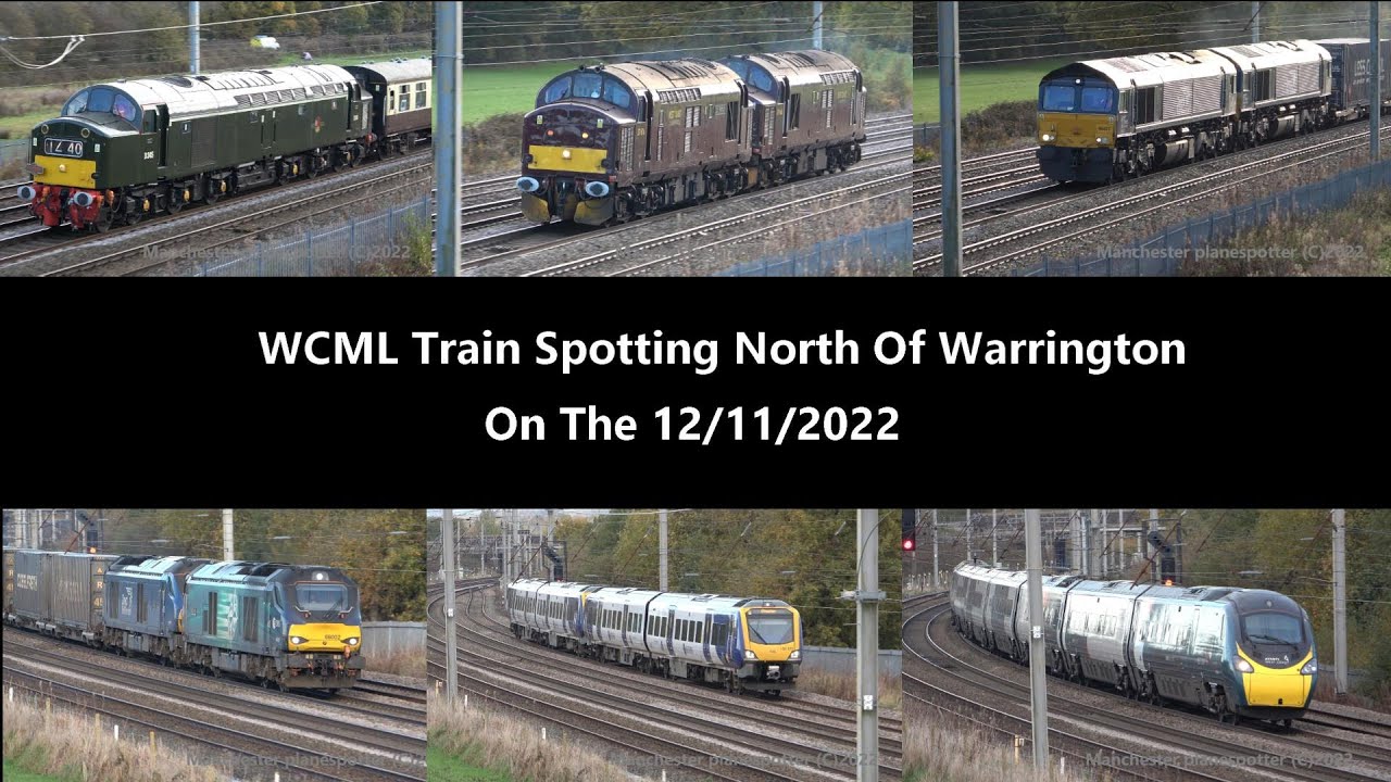 (4K) WCML Train Spotting North Of Warrington On The 12/11/2022