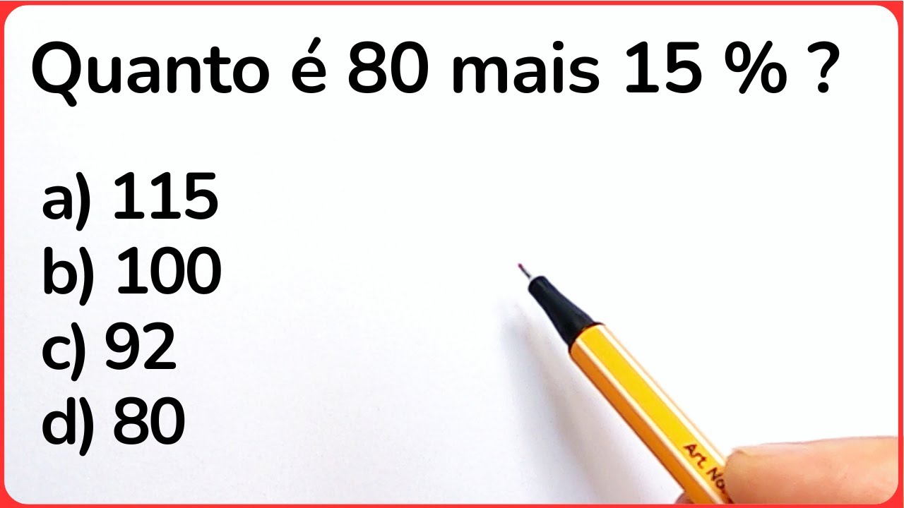 Quanto é 80 mais 15%❓ Matemática Básica🚀