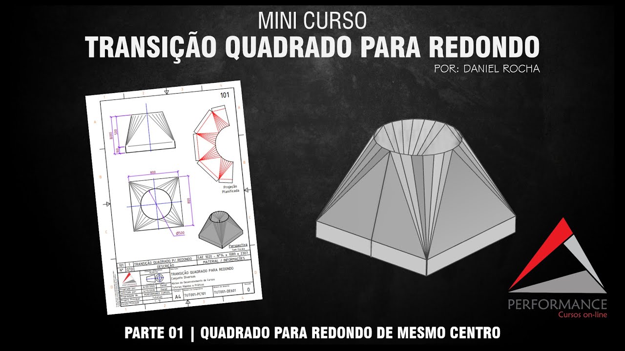 AUTODESK INVENTOR 2020 | AULA 01| MINI CURSO TRANSIÇÃO QUADRADO PARA REDONDO