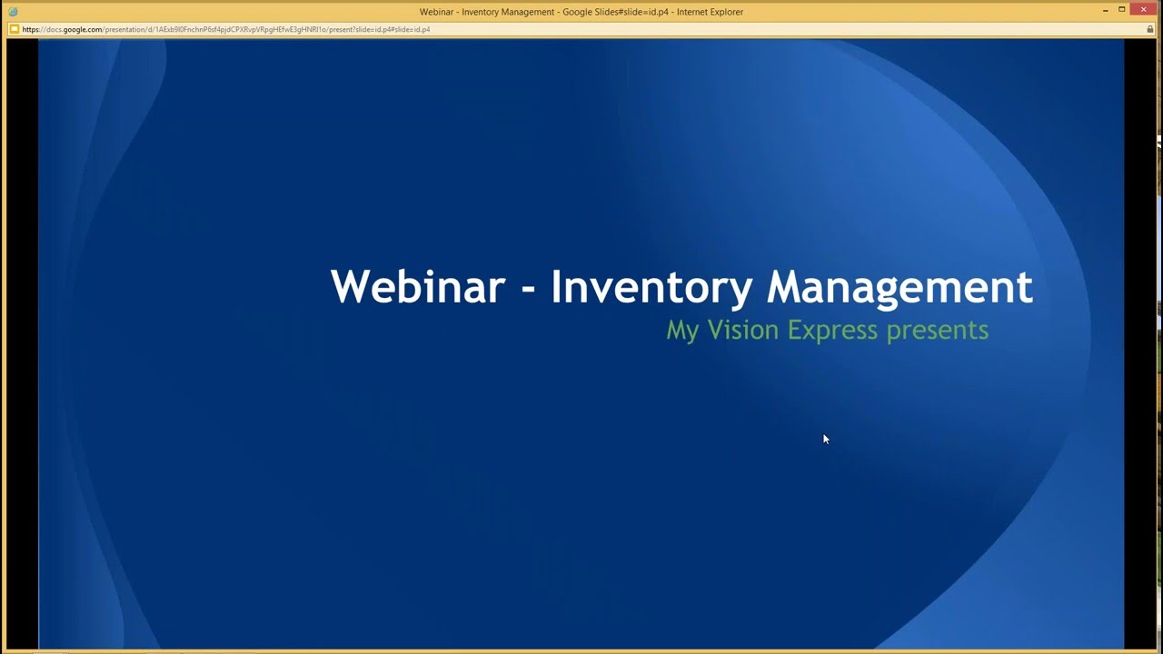 My Vision Express®: Inventory Management