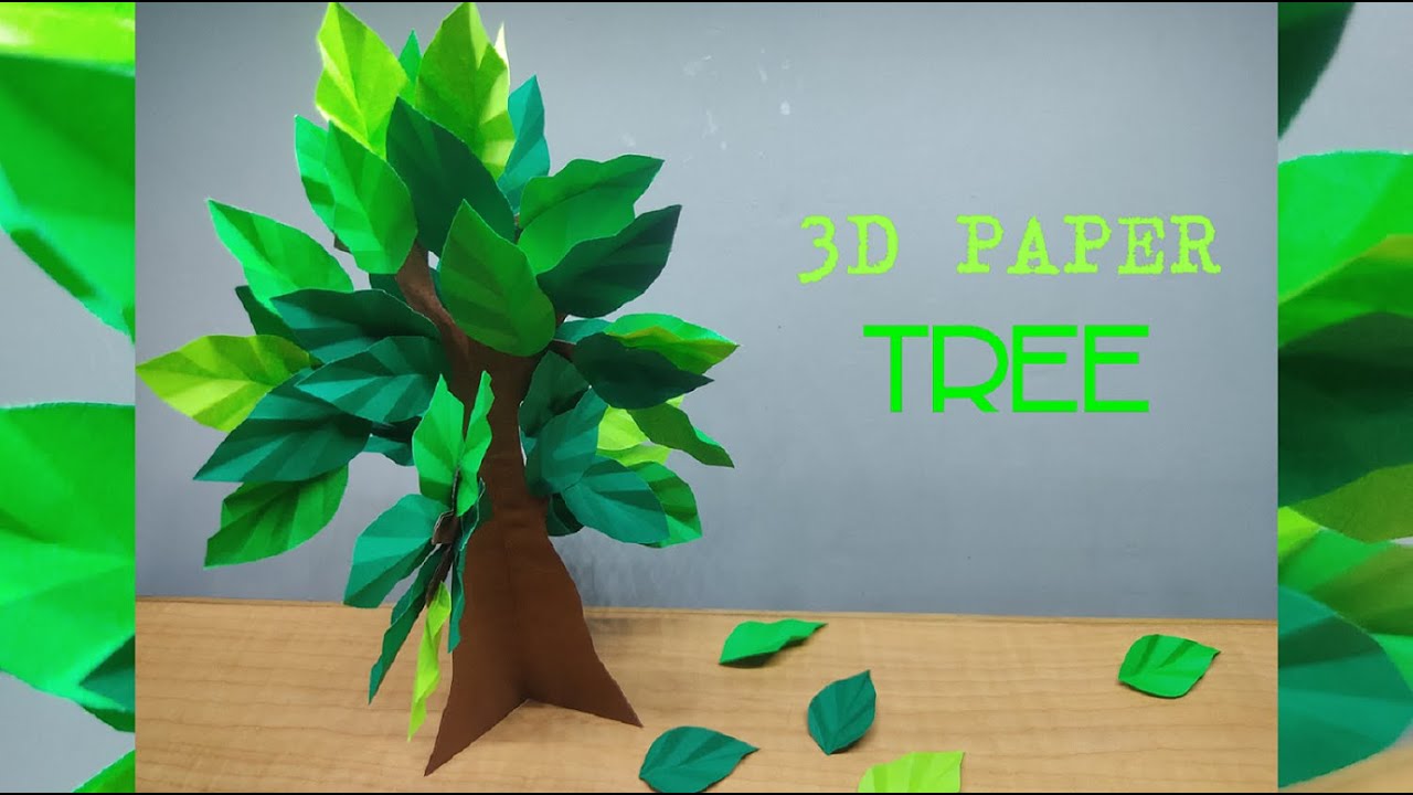 3D PAPER TREE How To Make A Tree From Paper Easy School Craft Ideas