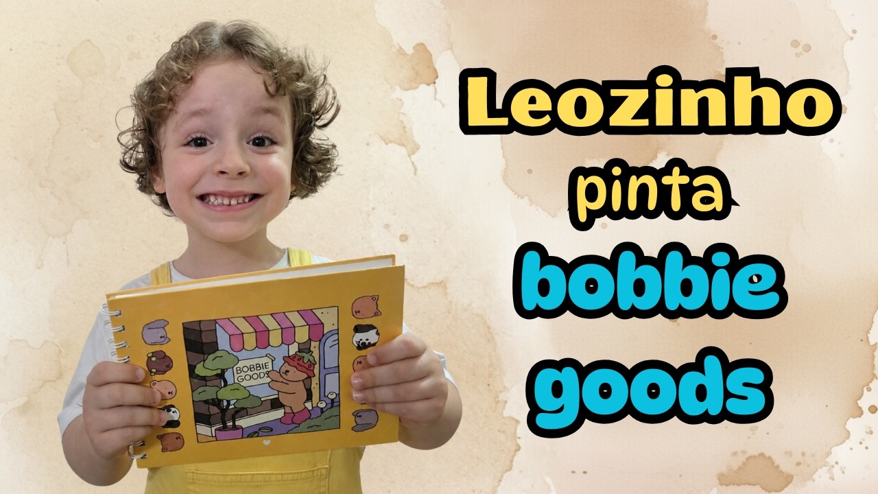 Leozinho se diverte pintando bobbie goods
