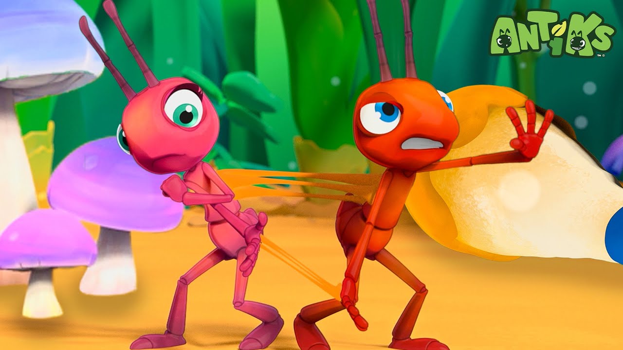 Stuck Together! | Antiks | Moonbug No Dialogue Comedy Cartoons for Kids