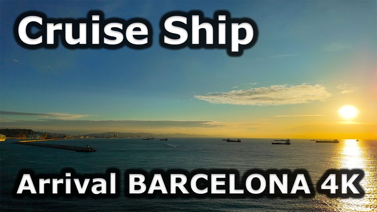 Cruise Ship Arrival BARCELONA 4K 🌅 | Pilot Boat, Airplanes & Port Views