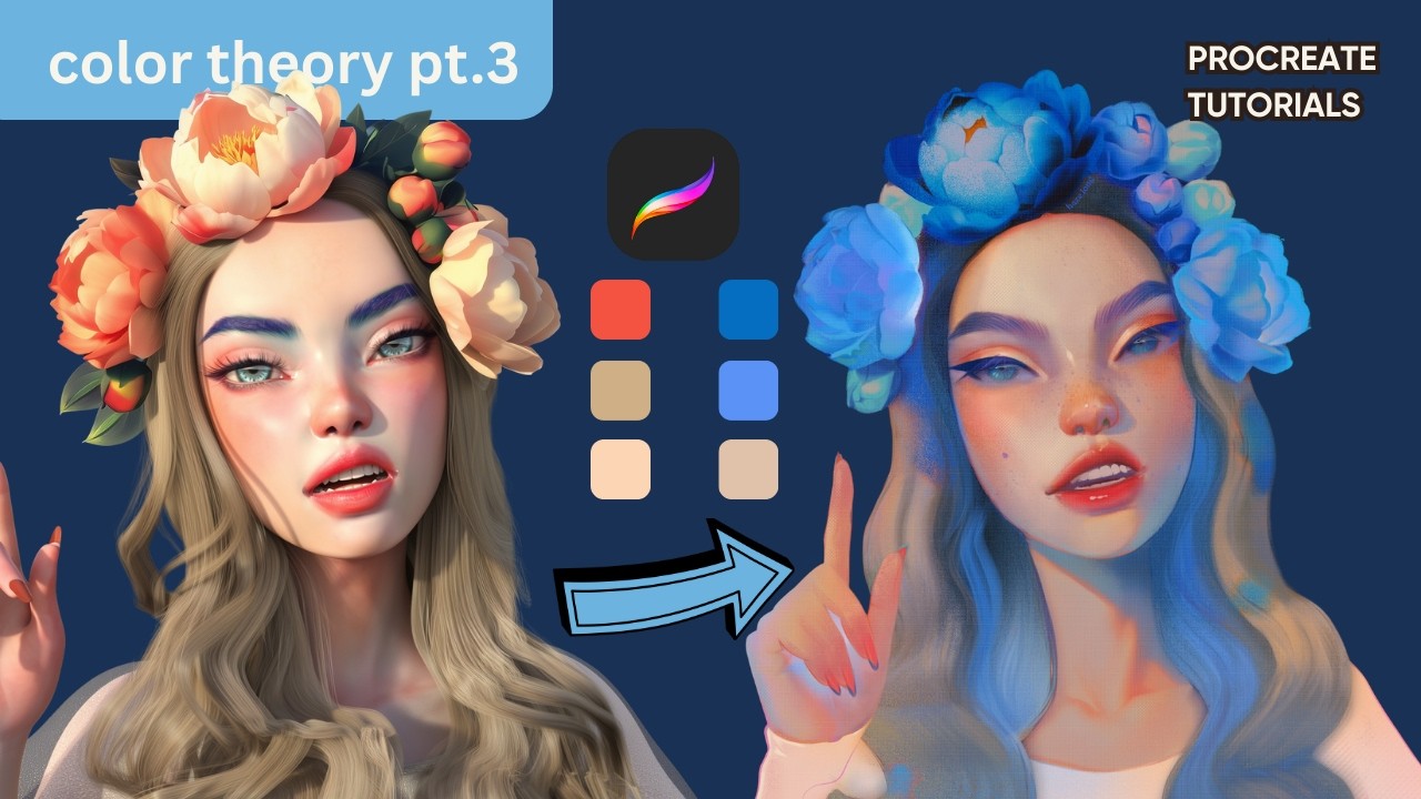 Как перекрасить портрет в Procreate | Урок по цветовой карте (Лана Дель Рей)