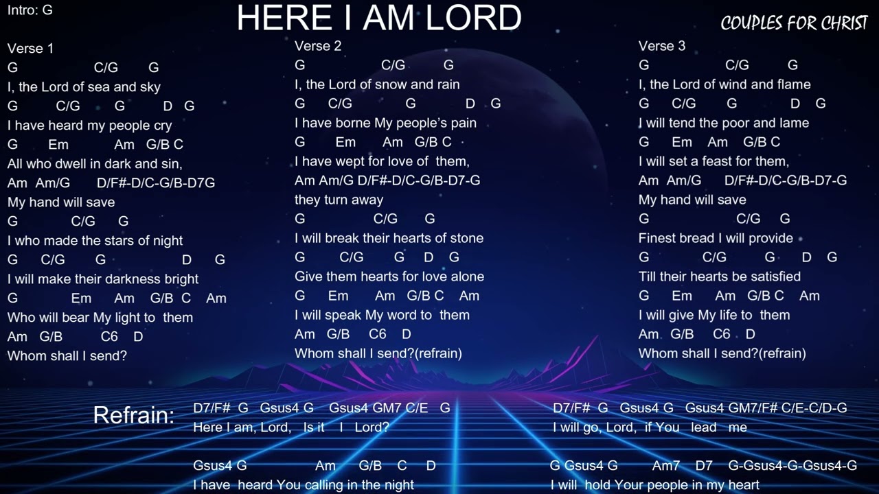 Here I Am Lord - CFC Chords and Lyrics