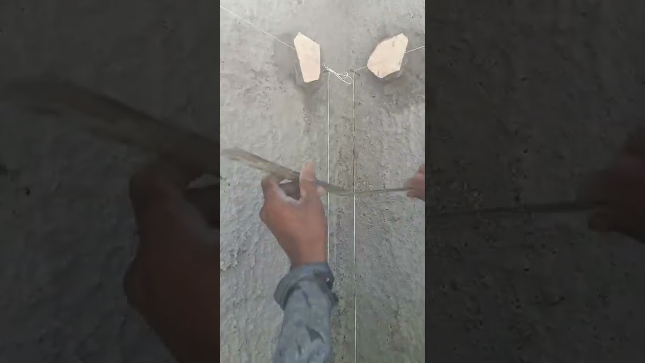 plaster levels settings (button marks)in right angle(90 degree) short  procedure at site.
