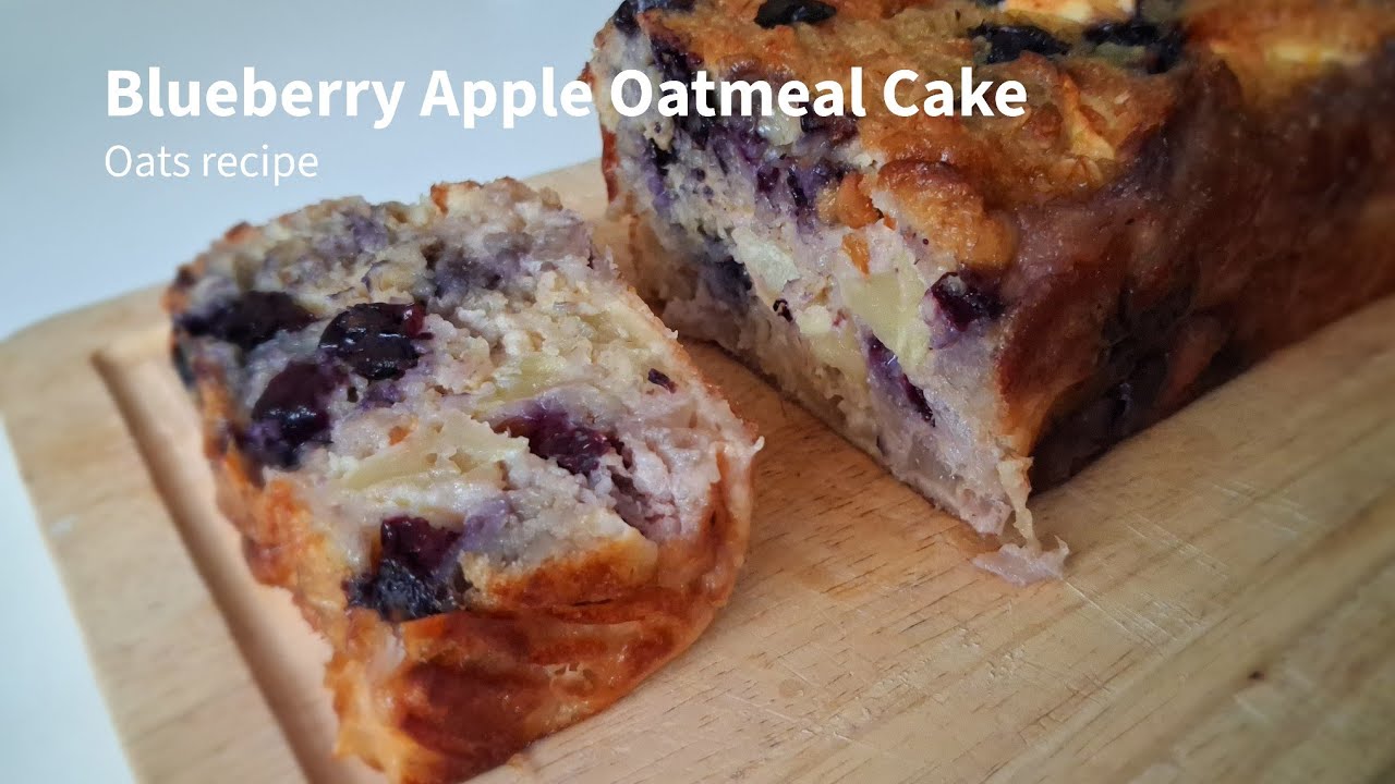 Healthy Blueberry Apple Oatmeal Cake