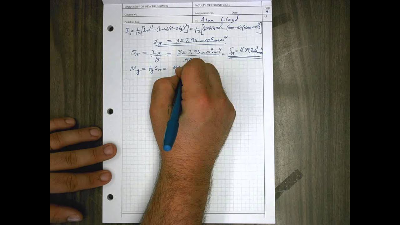 Elastic and Plastic Section Modulus and Moments for an I Beam (Wide Flange Section)