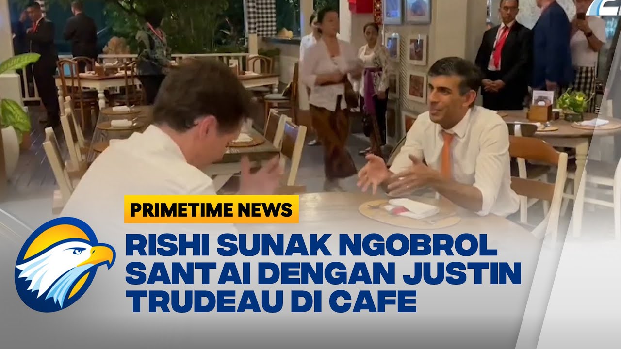 Momen Rishi Sunak Ngobrol Santai di Cafe dengan Justin Trudeau
