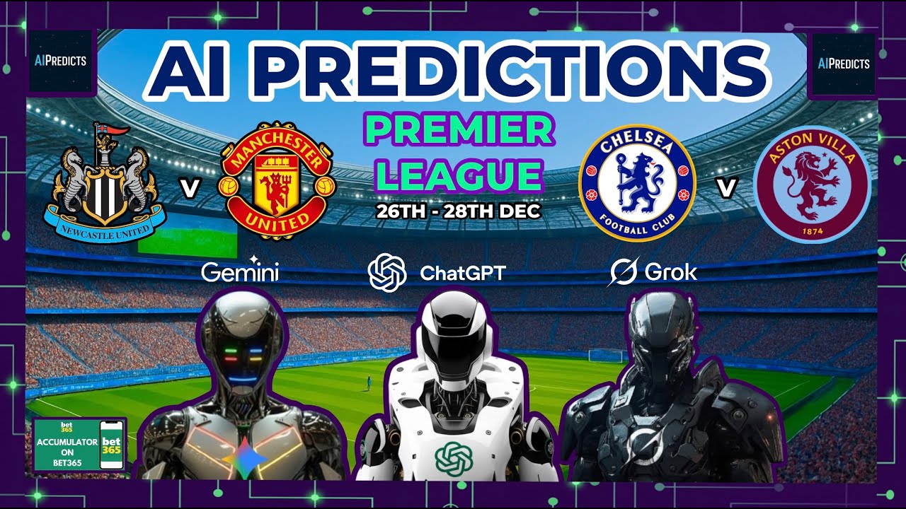 Grok v ChatGPT v Gemini - AI Football Predictions | Premier League 26th - 28th December (Ft. AI Bet)