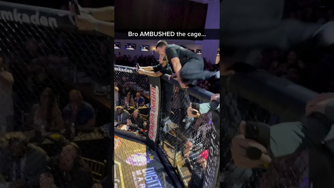 Thoughts on storming the cage..? Full fight linked below 👇 #mma #fans #fighter #mixedmartialarts