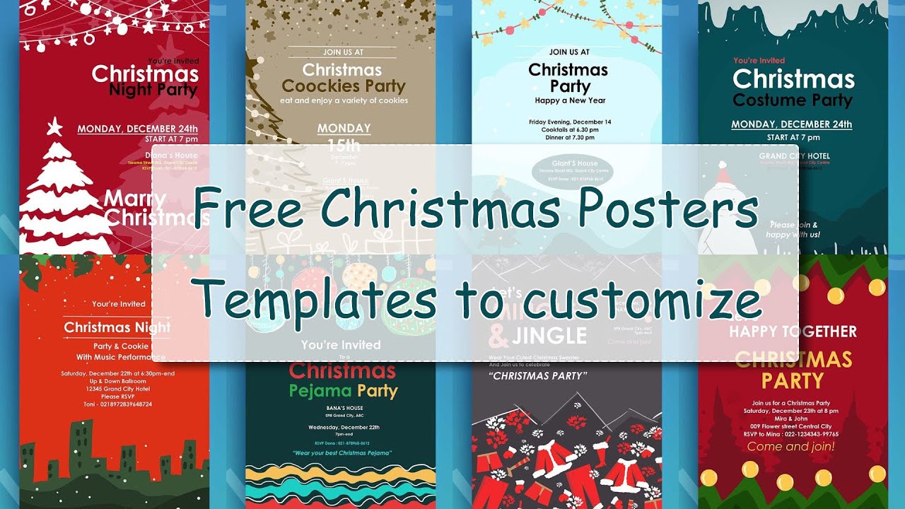 How to Make Christmas Poster Design with Word | 10 Christmas Postcard/Invitation Templates ideas
