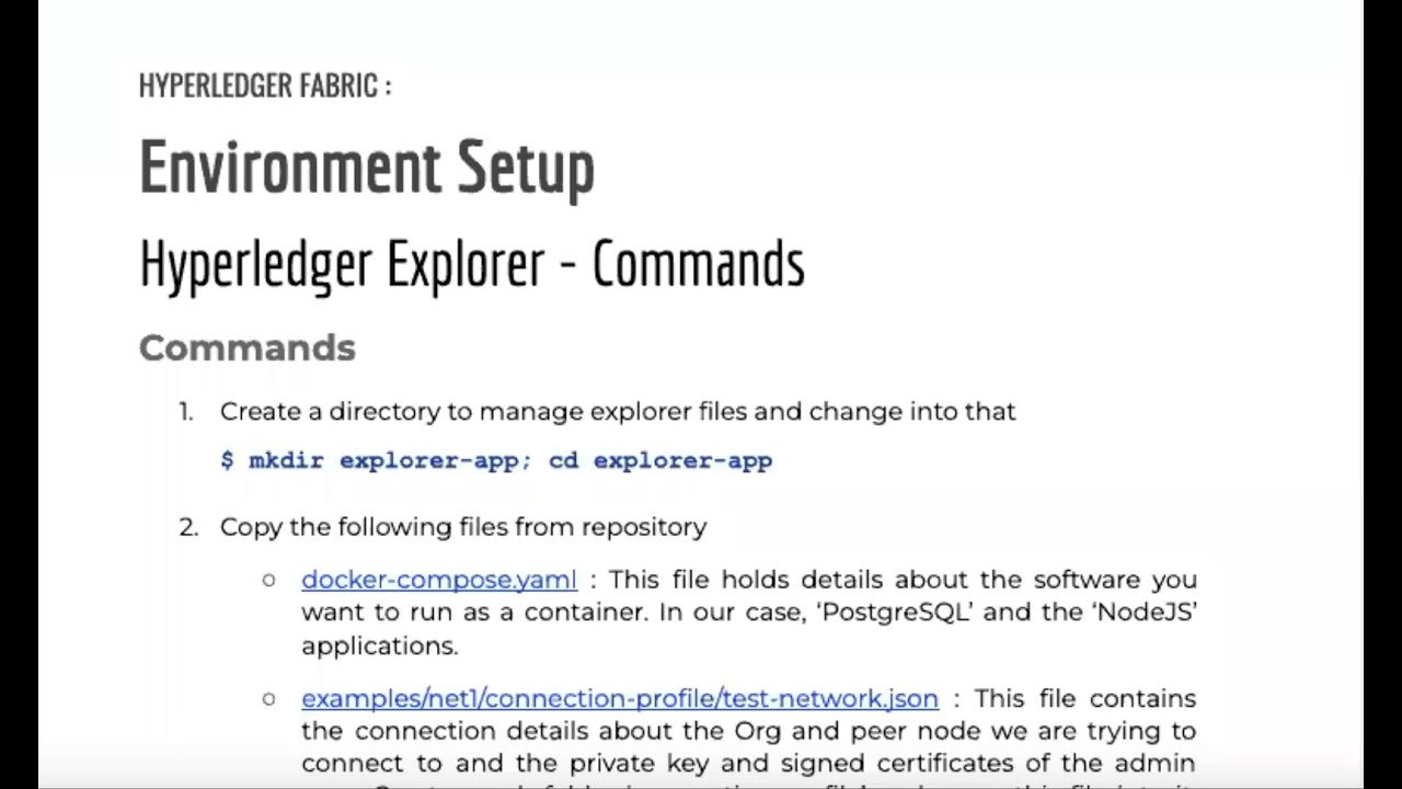 Hyperledger Fabric : Session 16 | Hyperledger Explorer &ndash; Commands