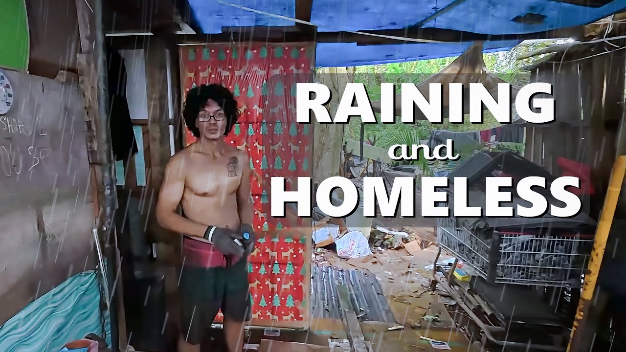 Дождливые дни в лагере для бездомных — Homeless On Guam USA