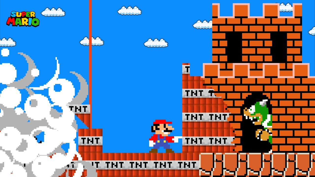 Super Mario Bros., но всё, что связано с Mario Touch, превращается в TNT