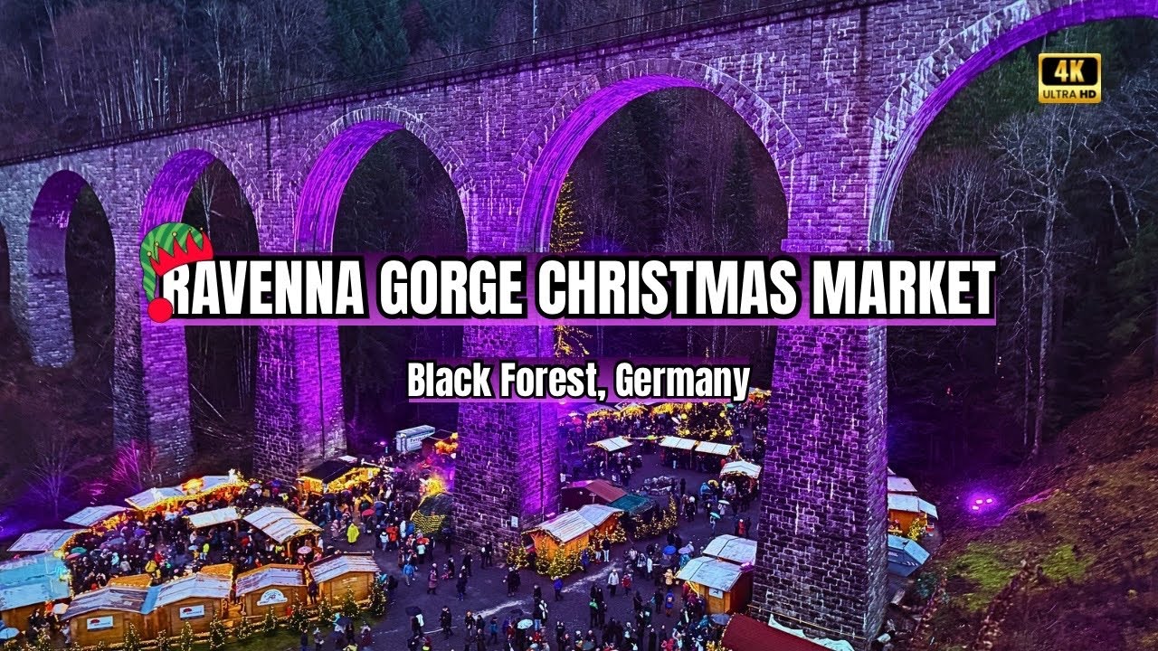 Ravenna Gorge Christmas Market 2025 [4K] | Magical Black Forest Christmas & Train Bridge Views