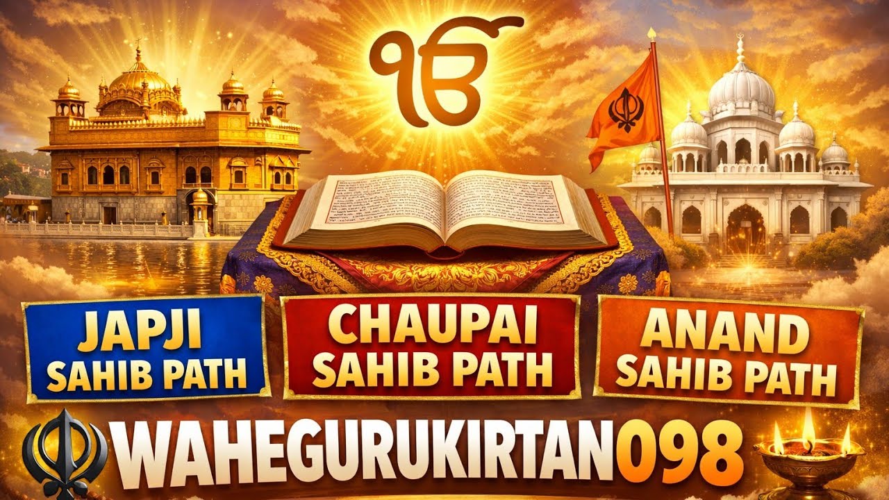 Nitnem Sahib Live | Japji Sahib,  Chaupai Sahib, Anand Sahib | Morning Nitnem Path