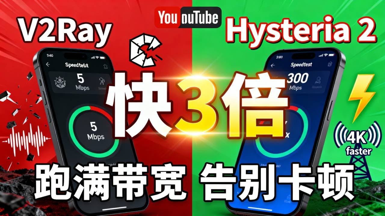 🚀 Hysteria 2 (Hy2) 来了！跑满带宽的秘密：比 V2Ray 快 3 倍？新手搭建不需要域名完整配置教程！✅ 告别断流【豌豆分享】