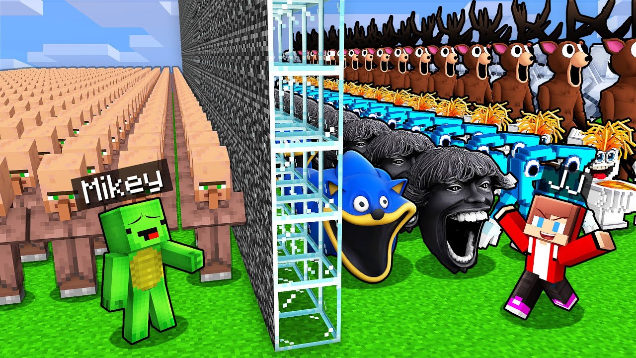Mikey vs JJ MOB ARMY Battle in Minecraft (Maizen)
