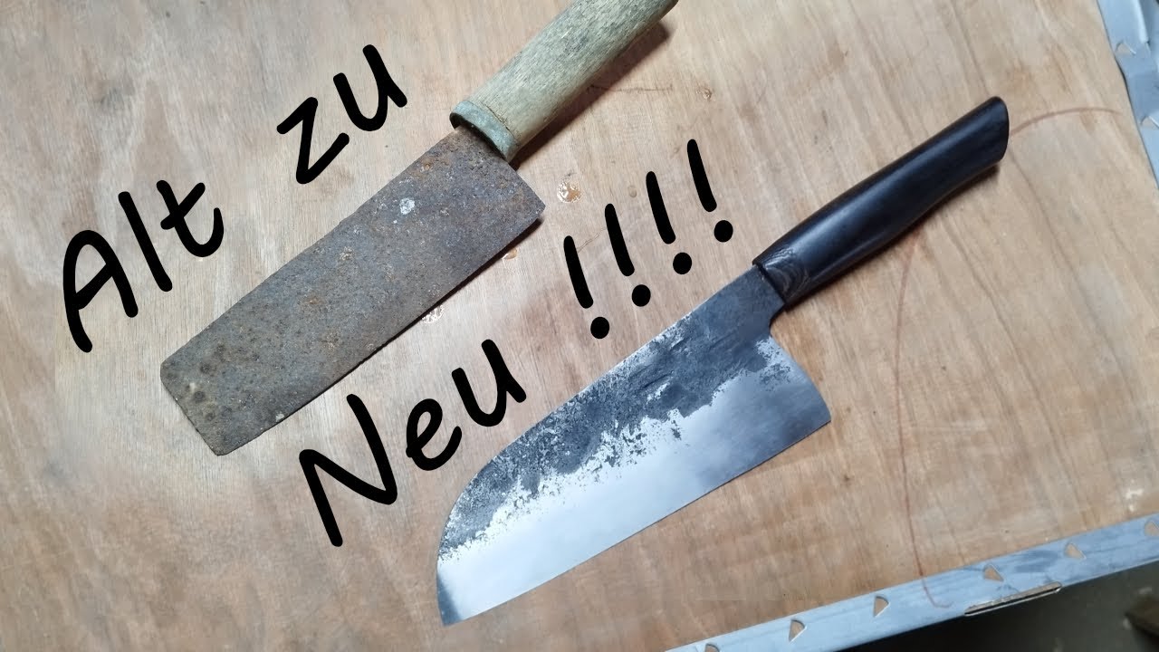 Cleaver aus einem alten Kochmesser, ein Schrottmesser bekommt neues Leben #kitchenknife #blacksmith