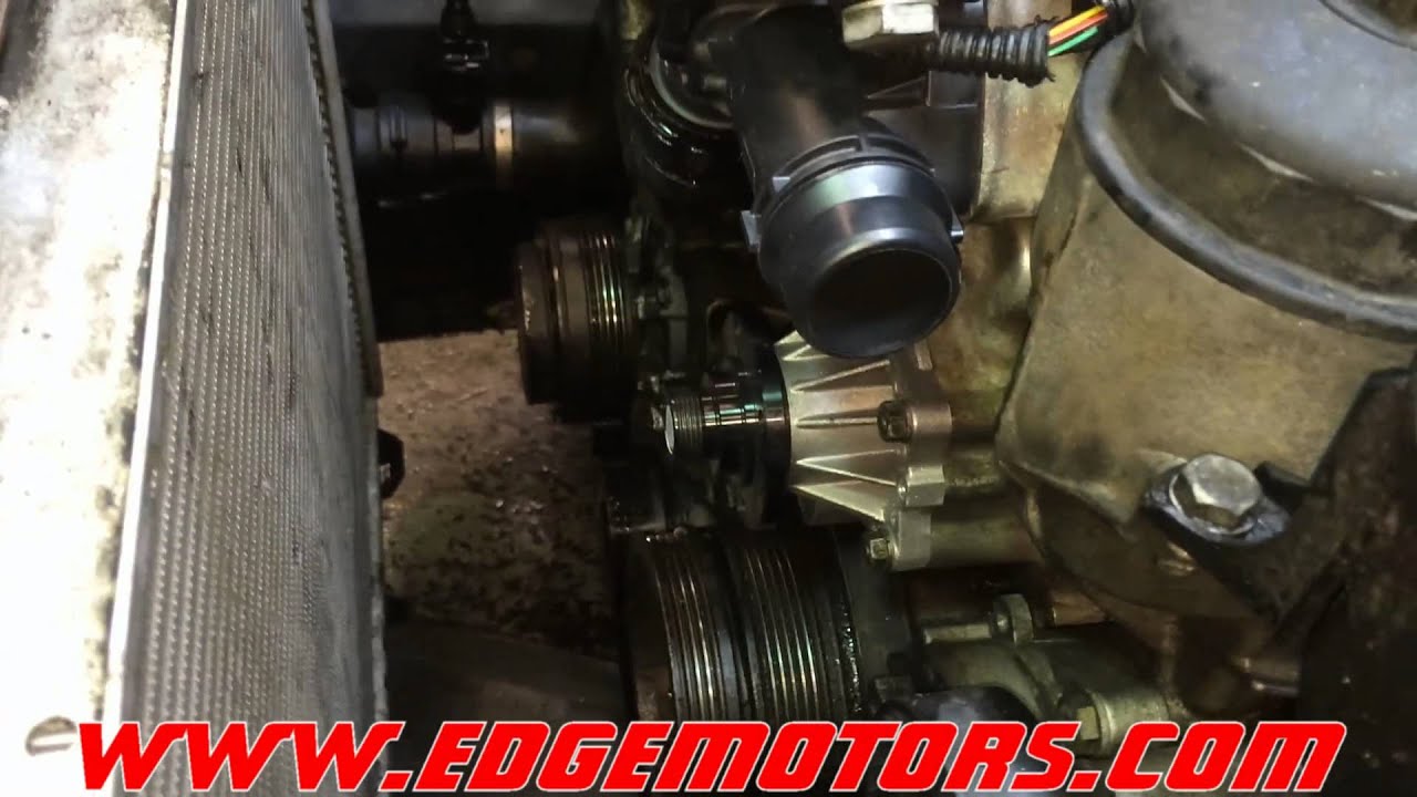 E46 3 series bmw water pump and thermostat replacement DIY by Edge Motors