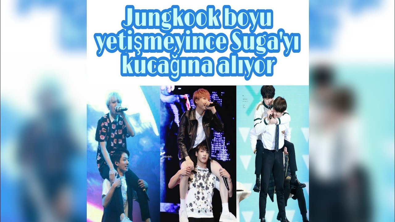 Jungkook boyu yetişmeyince Suga'yı kucağına alıyor •BTS türkçe eğlenceli
