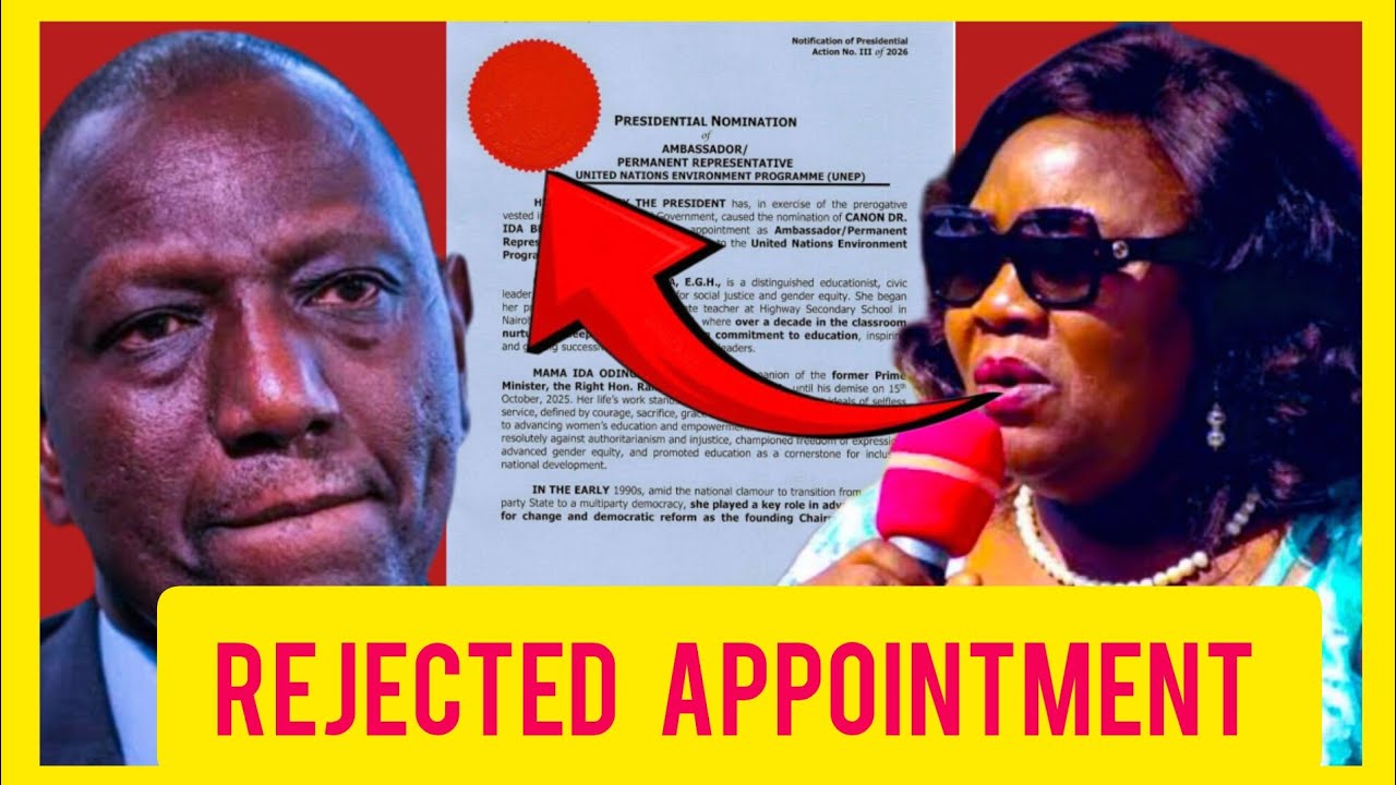🚨HUWEZI NINUNUA MIMI‼️RUTO IN DILEMMA AFTER IDA ODINGA REJECTED HIS APPOINTMENT OF THE UNEP🔥