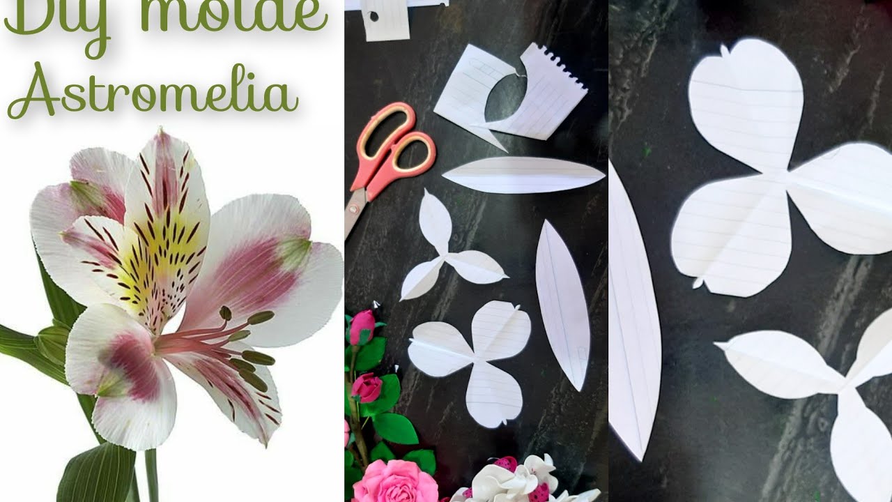 como fazer o molde da flor astromelia, #moldeparaflor, #arranjoartesanal,