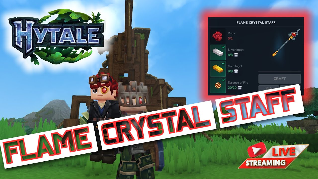 🔴 LIVE - Becoming Powerful In Hytale With The Flame Crystal Staff  | Hytale