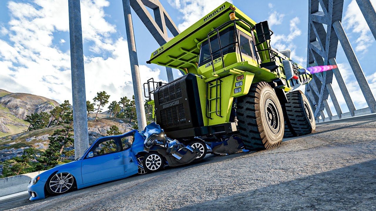 Full Throttle INSANE Long Downhill Challenge #2 - Heavy Vehicle BeamNG.drive Simulation