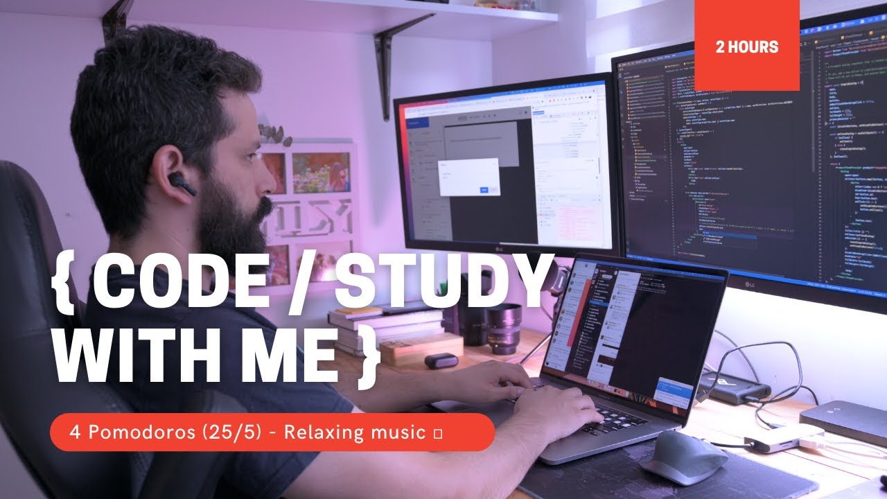 Code / Study With Me - 2 HOURS - [Quiet music] - 4 (25/5) Pomodoro 🍅- 4K