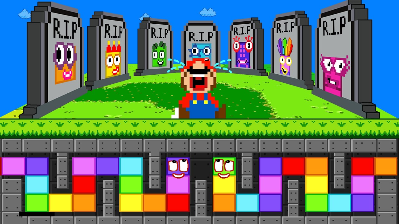 Number Snake R.I.P All Blocks 1 - 10 | Mario Sad Story... Please Comeback!