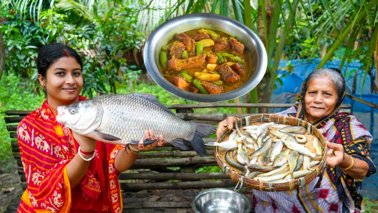 নদীর কাতলা দিয়ে বাড়ির ঝিঙে রান্না | Katla Fish Recipe |