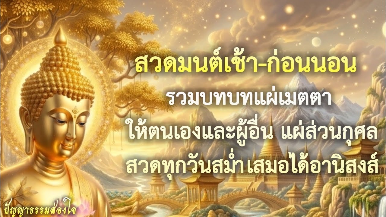 บทสวดแผ่เมตตา บทแผ่ส่วนกุศล สวดต์เช้า-ก่อนนอน