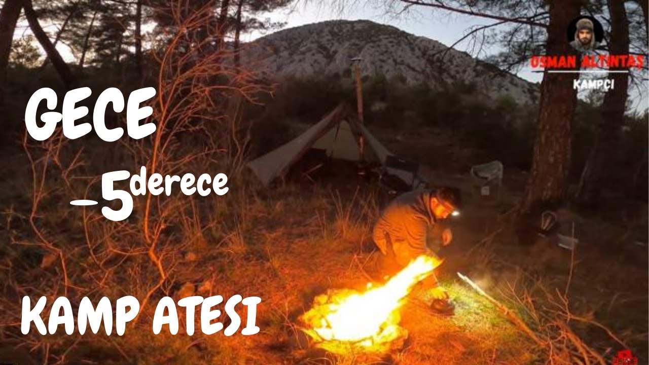 KAMP'DA ÇOBAN KÖPEĞİ ZİYARETE GELDİ BERABER YEMEK YEDİK/TEK BAŞINA KAMP/Solo Winter Bushcraft Camp