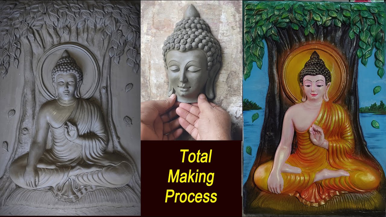 Clay buddha wall art making process | Clay Buddha Relief art | Art Tech
