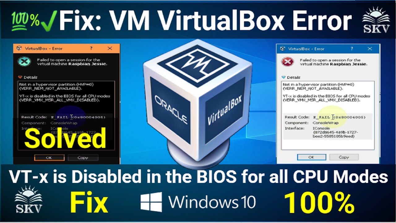 How to Fix VM VirtualBox Error- VT x is disabled in the BIOS for all CPU modes (ALL-VMX-DISABLED)
