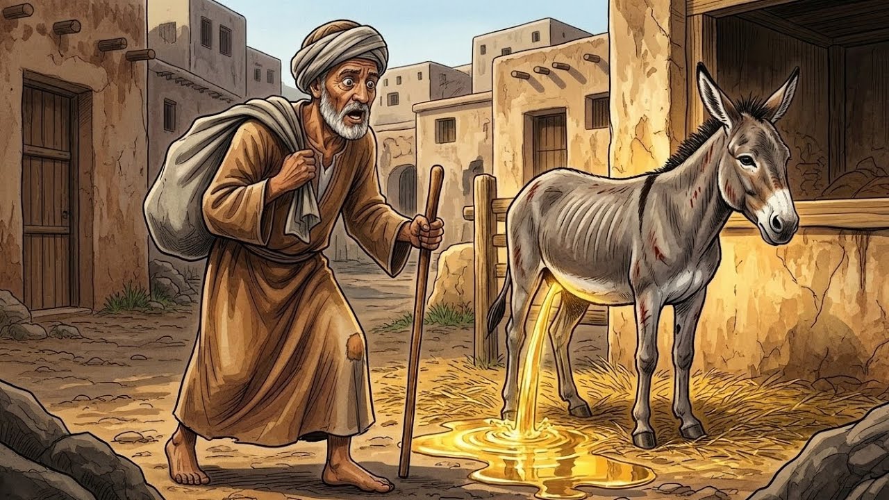 رجل فقير أنقذ حماراً من الموت، فإذا به يتبول ذهباً كل ليلة! (#قصة حقيقية)