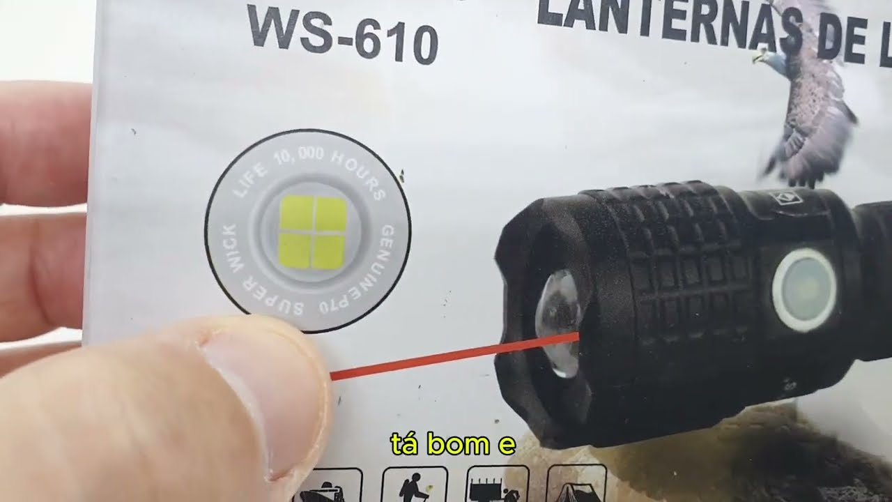 Lanterna Tática com Laser | JWS WS-610 | Recarregável | LED P7 